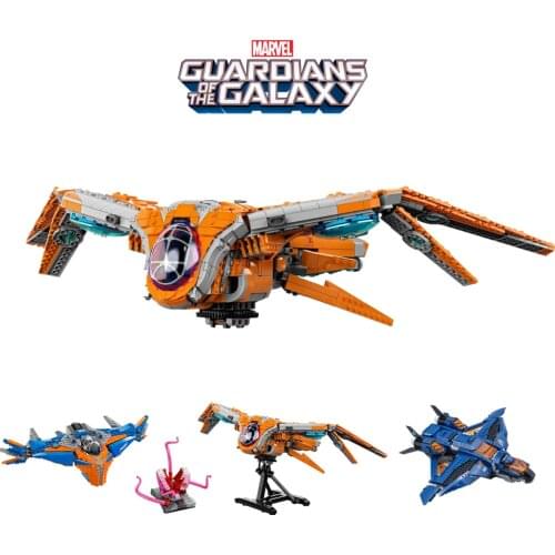 New Guardians Galaxy QuinJet Captain Marvel Avengers Spiderman Iron Man Aircraft Plane Toy Figures Building Block Brick Kid
