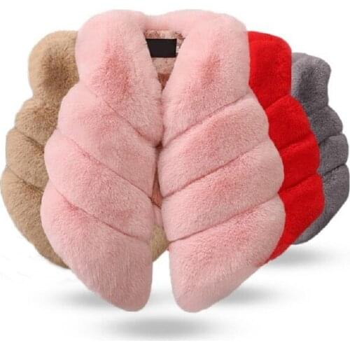Children Girls Faux Fur Vest Autumn & Winter Fashion Thick Warm Colorful Waistcoat Kids Outerwear Baby Girl Christmas Clothes