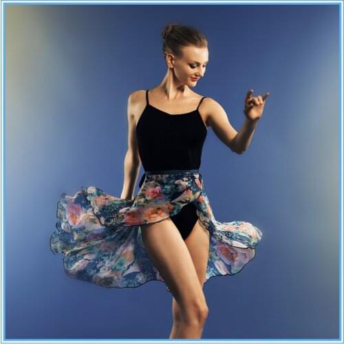 Adult Women Long Short Ballet Tulle Skirt Individuality Printed Free Size Quality Dance Skirts For Girls Ballet Apron Skirt