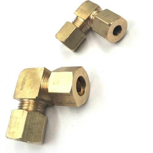 Fit 6mm 8m 9.52mm 10mm 12mm OD Tube 90 Degree Elbow Connector Coupler Compression Union Brass Pipe Fitting Home Garden