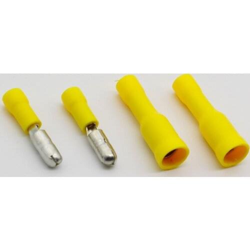 Hot 50 X Yellow Male Female Bullet Connector Crimp Terminals Wiring