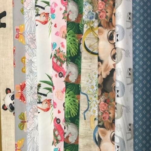 Cotton fabrics, 10 printed fabric 45 CMS X 50 CMS, patchwork fabrics, handicraft fabrics, pertex textile