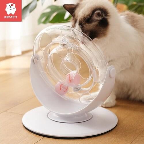 KIMPETS Pet Cat Toy Funny Cat Stick Rotating Space Cup Turntable Kitten Relieves Boredom Kitten Funny Cats Kitty Toy Supplies