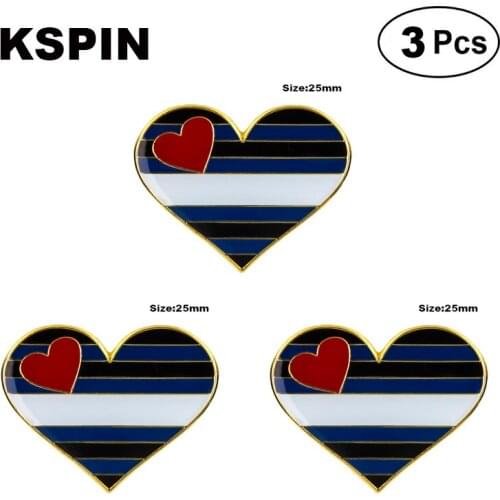 Leather Pride Heart Shape Lapel Pin Brooches Pins Flag badge Brooch Badges