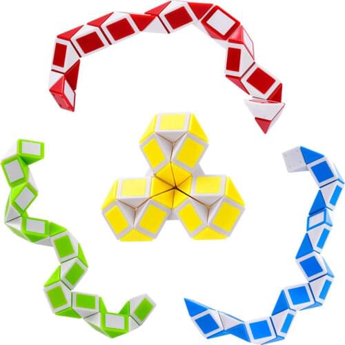 24 Wedges Speed Cube Twist Puzzle Magic Snake Ruler Kids Brain Teaser Anti Stress Fidget Toys for Anxiety