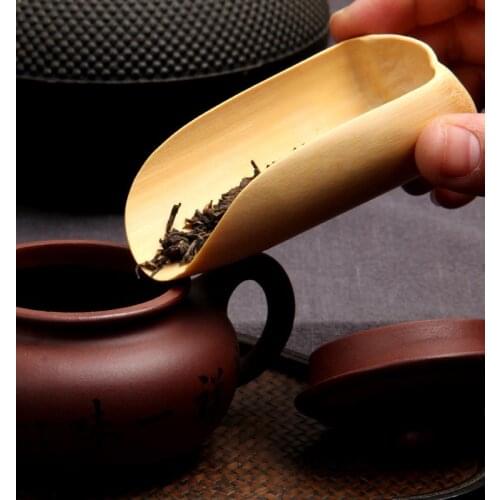 Handmade Teaspoon Polishing Natural Bamboo Wood Tea Shovel Kung Fu Tea Set Accessories Chahe Coffee Spoon Nuts Holder Scoop Art