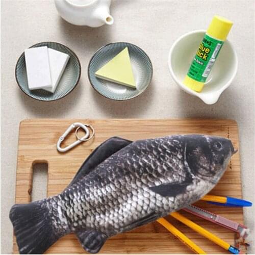 1PC Creative Fish Shape Pencil Case Kawaii Korea Style Cloth Pencils Bags School Supplies Stationery Hot Pen Box Gift
