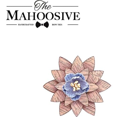 Mens Wood Lapel flower Brooch pin Handmade Lapel pin For Men Wedding Party Suit Decoration Boutonniere Corsage