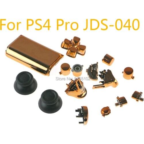 60sets Plating ABXY Trigger Button Dpad L1 R1 L2 R2 Direction Key W Analog Joystick Cap For Sony PS4 Pro Slim Controller JDS-040