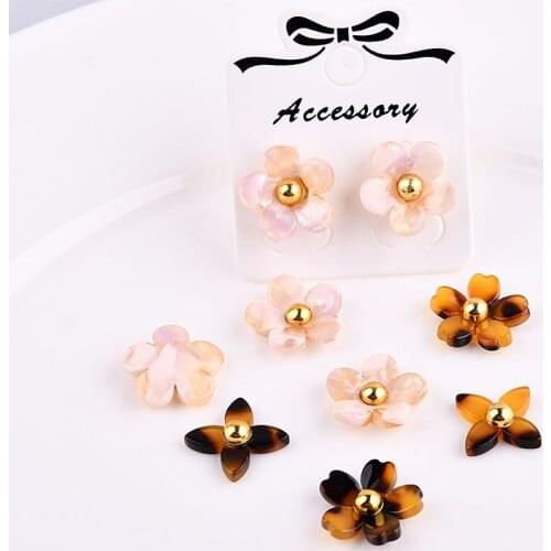 New arrived 50pcs/lot acetic acid alloy decoration color flowers shape acrylic petal beads diy jewelry earrings pendants