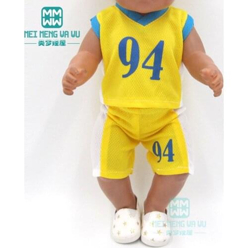 Clothes for doll fit 43 cm toy new born doll baby Jersey, boy casual suit toys Birthday
