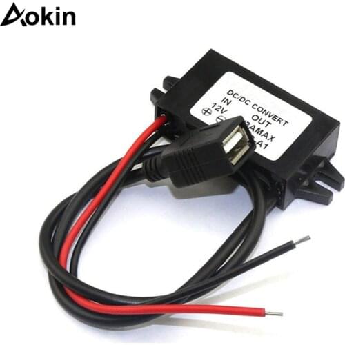 Power Converter Step-down A type Female USB Max 3A/15W Output USB Connector Adapter 12V to 5V For iPhone