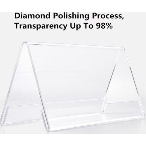 10 Pieces V Shape Clear Acrylic Sign Holder Display Price Tag Label Name Card Case Counter Top Shelf Stand
