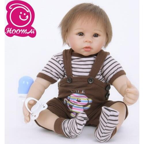 Lifelike 18 Inch Bebe Reborn Dolls Cute Cloth body Silicone Handmade 45CM Baby Toy Doll For Kid Birthday Gift Early Education