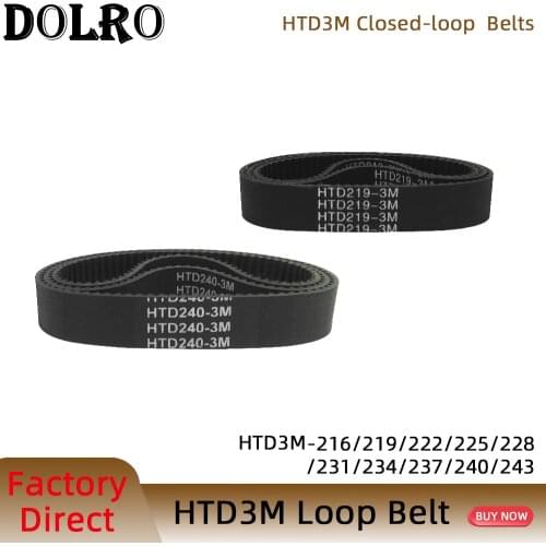 Arc HTD 3M Timing belt C=216/219/222/225/228/231/234/237/240/243width 6/9/10/12/15/20mm Rubbe Closed Loop Synchronous pitch 3mm