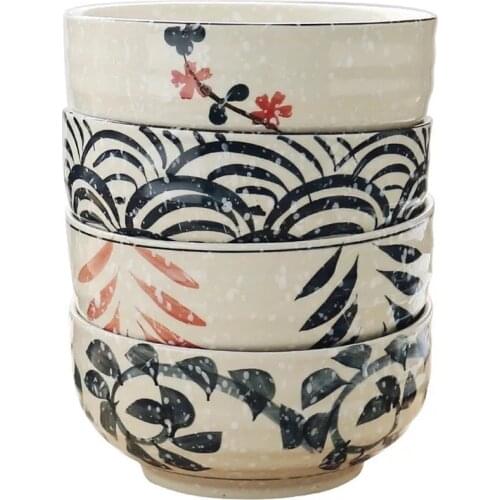 Hand Painted Underglaze Japanese Japanese Ceramic Large Noodle Bowl Soup Bowl Large Bowl Salad Bowl Instant Noodle Bowl