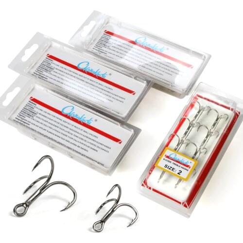 8pc Fishing Hooks Steel Carbon Material Treble Fishing Hook Round Folded Saltwater Bass 1# 2# 4# 6# 8# 10# Tackle Tool gamakatsu