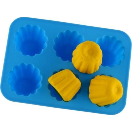 6 Holes Silicone Cake Mold Muffin Cake DIY Handmade Soap Mould Soap Stame Mold Fondant Cake Decorating Tools Candle Mold