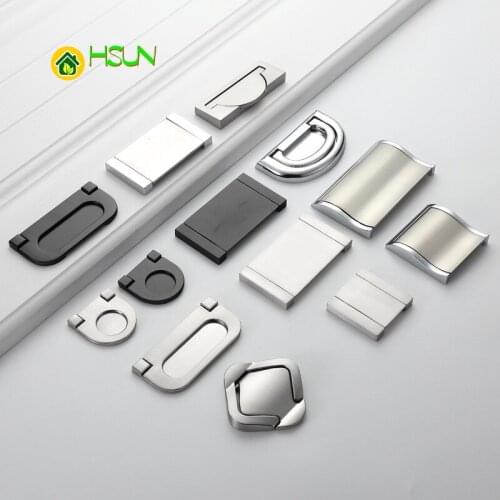 Hidden Drawer Door Pull Handle Kichen Cupboard Wardrobe Furniture Cabinet Closet Dresser Invisible Simple Metal Zinc Handle Knob