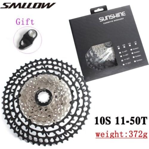 SUNSHINE-SZ10Speed SLR 2 Cassette 11-50T Wide Ratio Ultralight 360g CNC Freewheel MTB Mountain Bike Bicycle Parts for m6000 7000