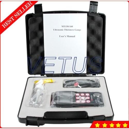 4.5 digits LCD EL backlight Display Ultrasonic Thickness Gauge Meter for metals plastic ceramics epoxies glass tester MT150