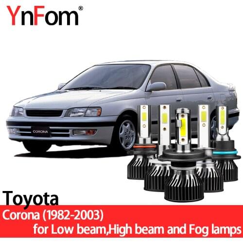 YNFOM LED headlights kit for Toyota Corona T15 T19 T21 1983-2001 Low beam,High beam,fog lamp,car accessories,car headlight bulbs