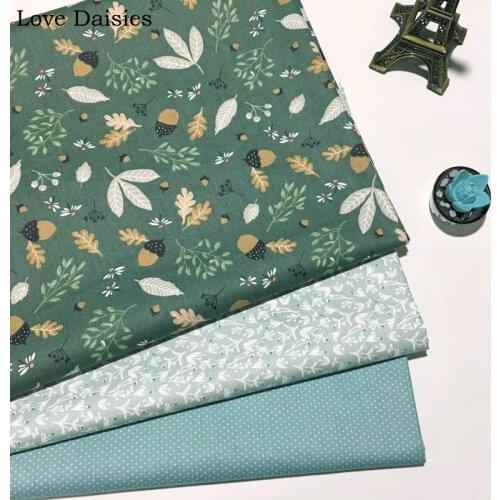 100% cotton twill pastoral green white Pineal fruit dragonfly floral flower mini dots fabric for DIY bedding patchwork handwork