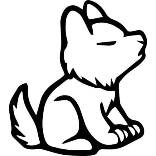 12.9CM*14.5CM A Sitting Wolf Cartoon Vinyl Decal Accessories Car Window Car Sticker