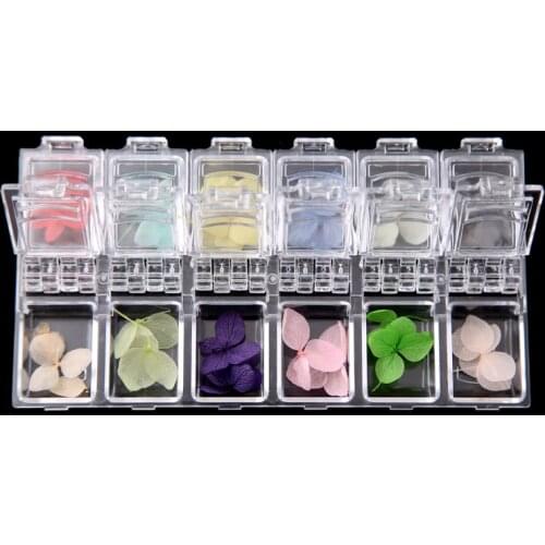 12 Colors Dried Flower Real Hydrangea 3D Vivid Flower Petal Natural Floral Nail Art Tips Decoration