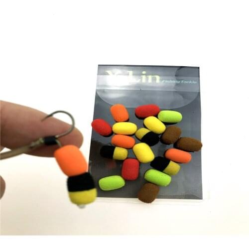 18pcs/pack Mix Color Cylinder Carp Fishing Bait Foam Boilie Pop Ups Hook Fish Baits Lure 8mm Zig Rig Foam Terminal Tackle