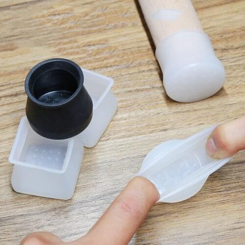 2Pcs Square/Round Silicone Rubber Furniture Cover Chair Leg Caps Pipe Plugs Non-Slip Table Foot Dust