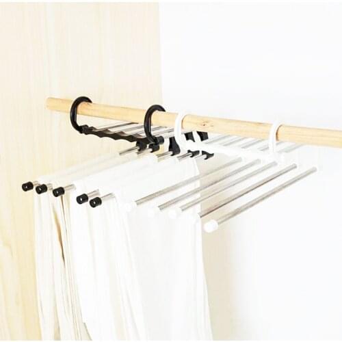 Pant Rack Shelves 5 IN 1 Stainless Steel Multi-functional Wardrobe Magic Hanger Clothes Organizer 4