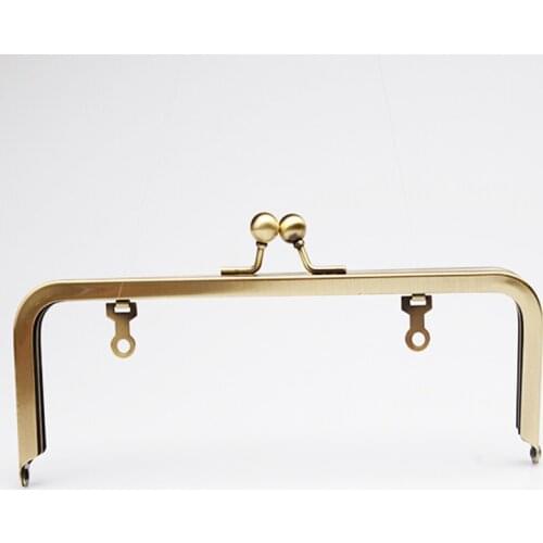 9 1/2 x 3 inches Antique Brass Clutch Purse Frame With Chain Loops Bronze Metal Frame 10pcs/lot
