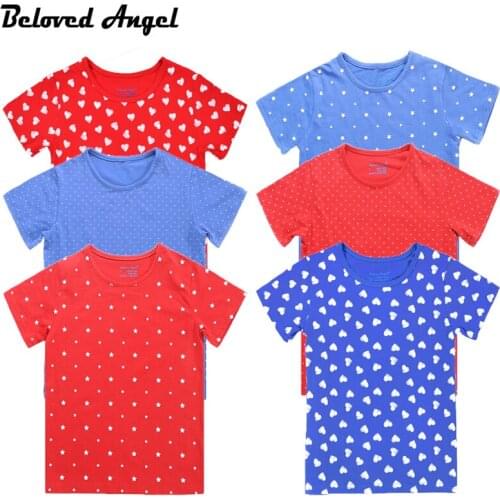 New Summer Toddler Kids Clothes Boys Girls Short Sleeve Print Cotton T-shirt Tee Tops Blusa Children Clothing Size For 1-6Y
