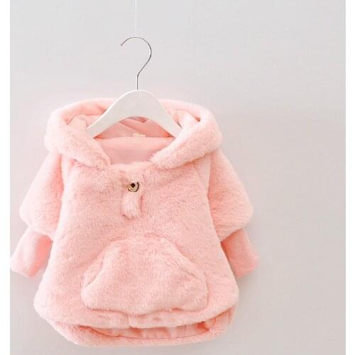 Fake fur baby girls jacket autumn winter infant girls clothes 1 year birthday girls outfits kids christening costume for girls