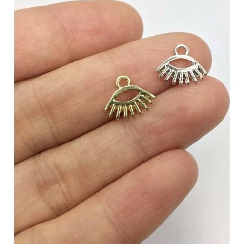 Eruifa 20pcs 12*7mm Eye Zinc Alloy Jewelry DIY Charms Pendant Necklace, Earring Bracelet 2 Colors