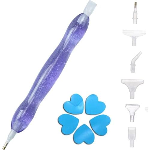 Diamond Painting Tool Resin Point Drill Pen With Heart Shape Clay And Replaceable Nib For 5D DIY Square/Round Diamond Painting