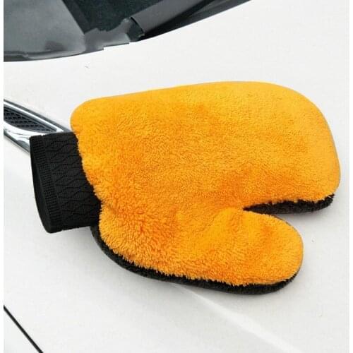 Coral Fleece Wasstraat Handschoen Mitt Cleaning Korte Wol Mitt Auto Wassen Borstel Doek