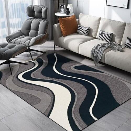 Carpets For Living Room European And American Atmospheric Geometric Gray White Carpet Floor Mats Modern Kids Decor Boy
