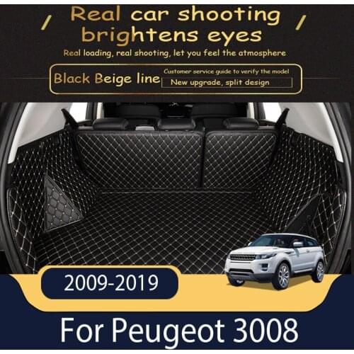 The Trunk Cargo Leather Liner Car Boot Liner Cargo Compartment Floor Carpet Mud For Peugeot 3008 2009-2019