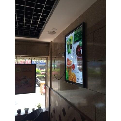 Indoor Wall Mounting Aluminum Profile Frame Led Illuminated Menu Board 50x70cm Black Single Side Restaurant Menu Light Boxes