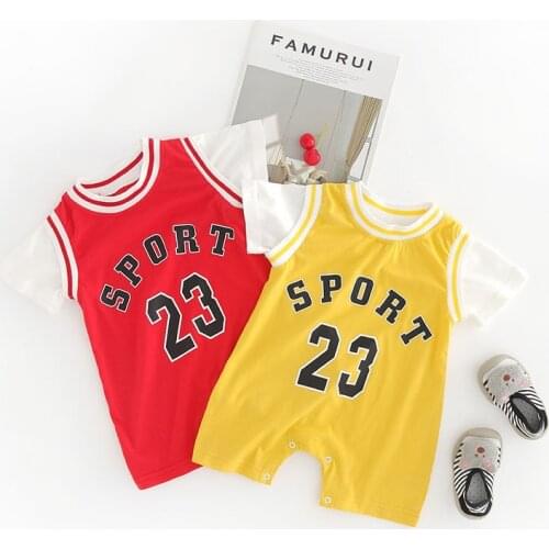 Summer Cotton Jumpsuit for Baby Boys Short Sleeve Romper Clothing Newborn Outdoor Sport Outfits One Piece Clothes