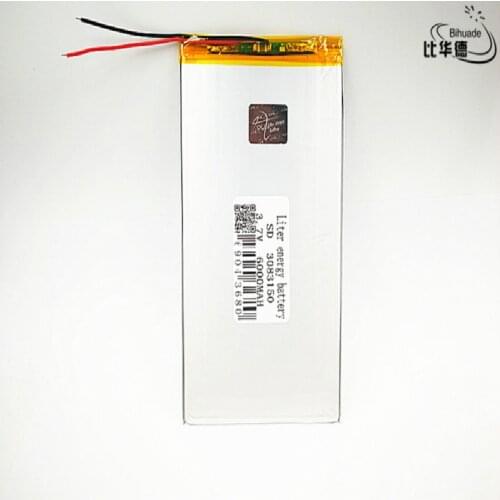 Liter energy battery Good Qulity 3.7V,6000mAH 3083150 Polymer lithium ion / Li-ion battery for tablet pc BANK,GPS,mp3,mp4