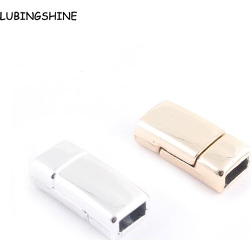 LUBINGSHINE 17*7mm New Design Leather Bracelet Connection Gold Silver Color Strong Magnetic Clasps DIY Jewelry Making JJAL C420