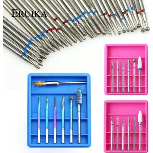 29 Types Ceramic Diamond Nail Drill Bit Set Milling Cutter Rotary Rainbow Burr for Electric Manicure Cutter Clean Accessories