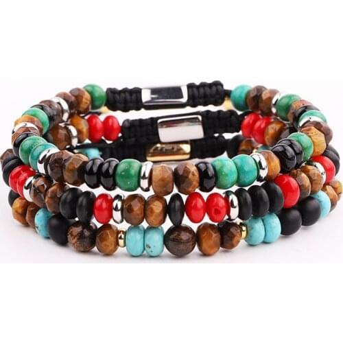 New Design Men Women Bracelet Cute Design 4mm Natural Stone Chakra Stone Energy Yoga Bracelet Men