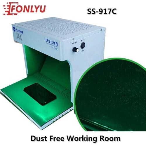 New SS-917C Dust Free Room Portable Anti Dust Working Bench Cleaning Room with Dust Checking Lamp For Mobile Phone Repair Tools
