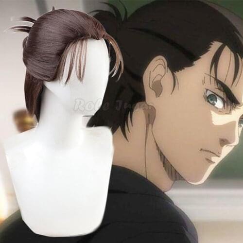 Japan Anime Attack on Titan Eren Jaeger Cosplay Wig For Adult Men Halloween Party Heat Resistant Synthetic Hair Wigs C135M161