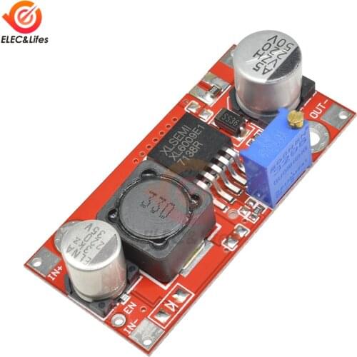 XL6009 6009 DC-DC 3-32V To 5-35V Adjustable Step up boost Power Supply Converter Module Replace LM2577 Cylindrical inductance