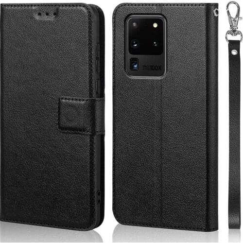 Luxury Flip Case For Samsung Galaxy S20 Ultra Cover Original Book Design Leather Phone Coque Wallet Capa Stand With Strap Card